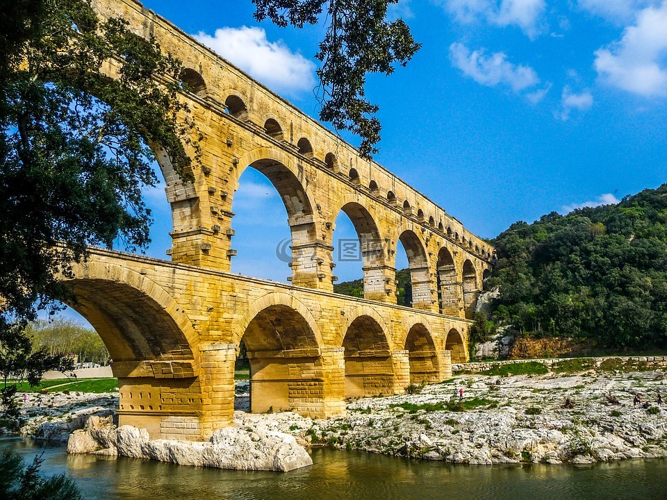 pont du gard,尼姆,阿维尼翁