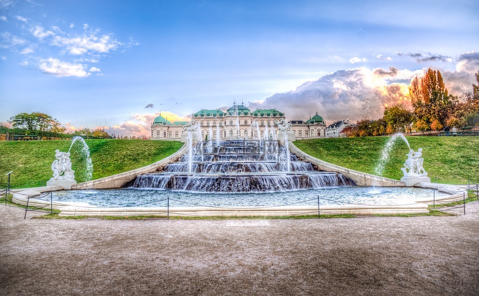 喷泉,维也纳,丽城