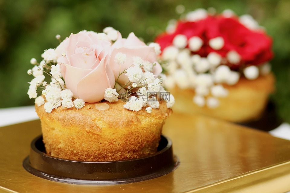 蛋糕,甜,鲜花