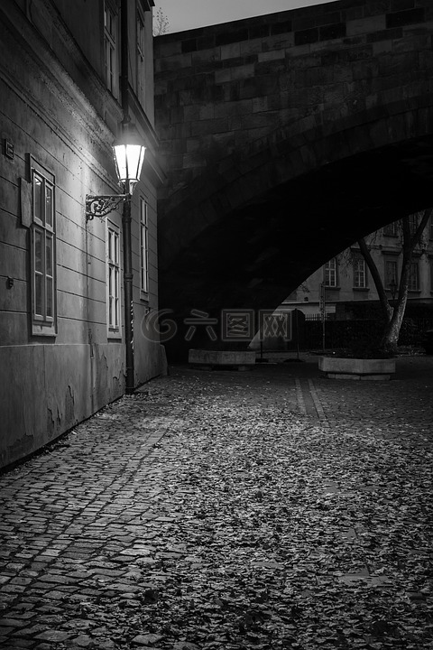 布拉格,夜,旧城区
