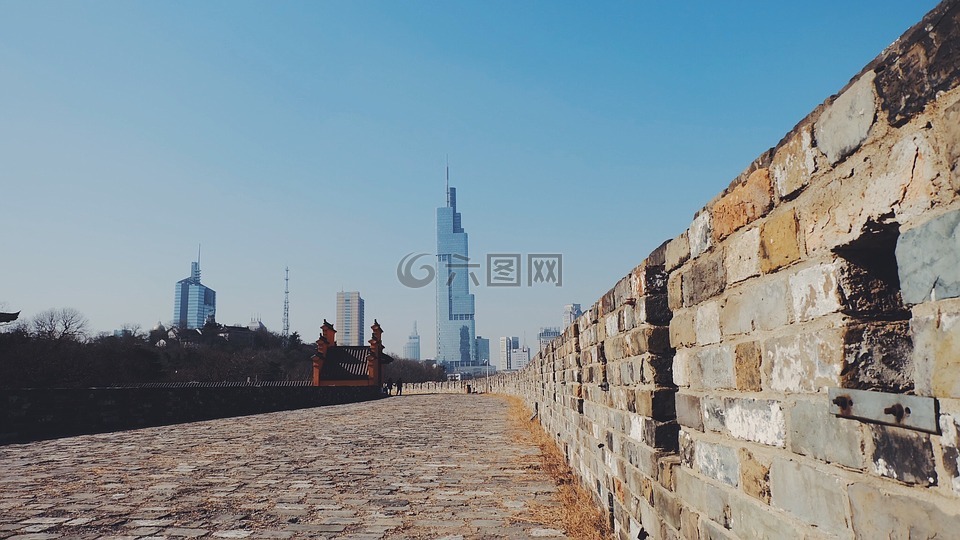 南京,城墙,中国