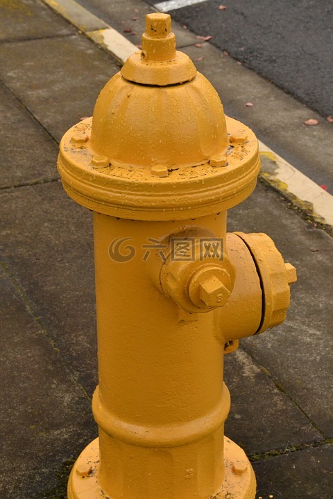 消防栓,黄色,安全