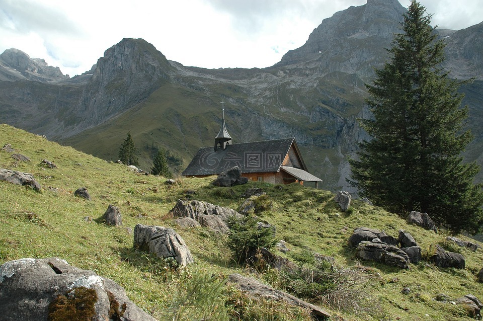 山,小教堂,教会