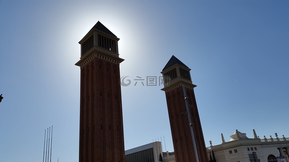 托雷斯,日食塔,广场西班牙巴塞罗那