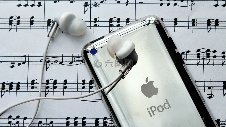 ipod的,头戴式耳机,音乐