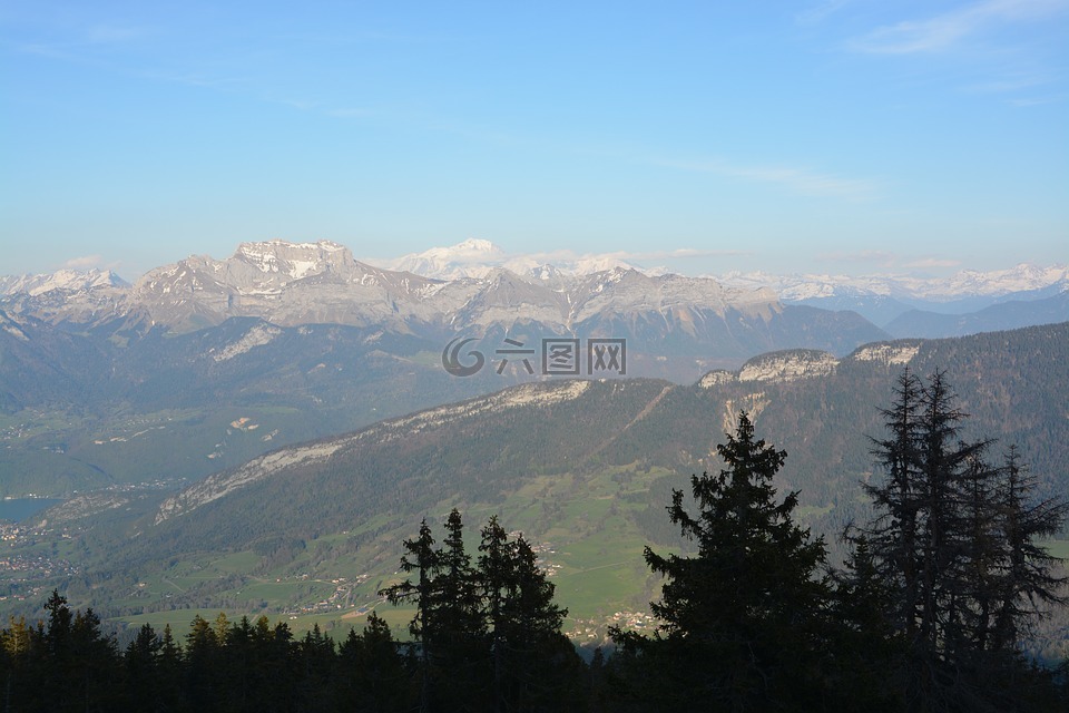 山风景,图片,朦胧的景观