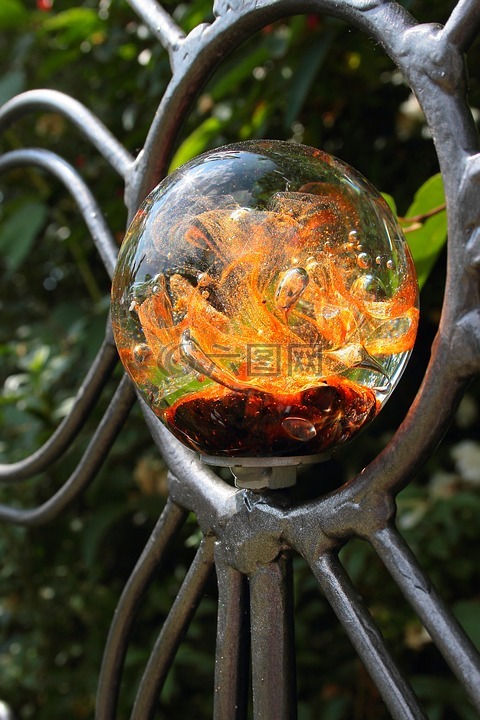 玻璃球,金属框架,gartendeko