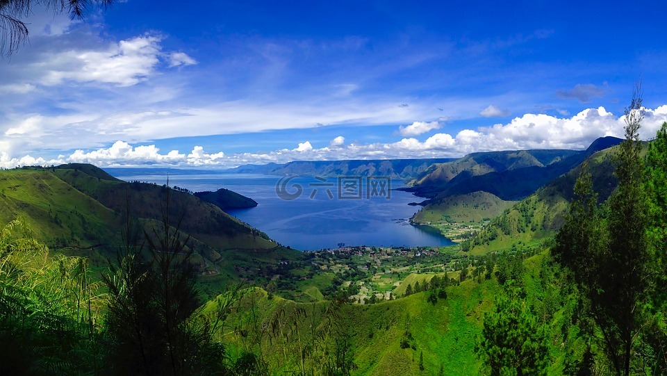 多巴湖,印度尼西亚,天空