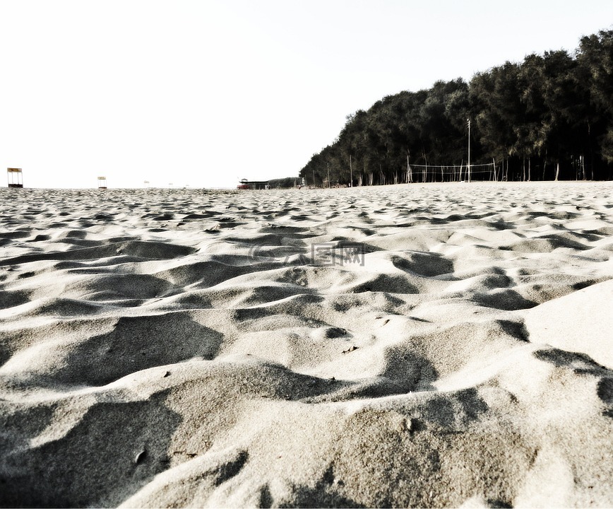 沙,海洋沙滩,土地
