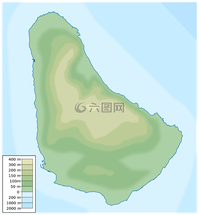 巴巴多斯,物理,地图