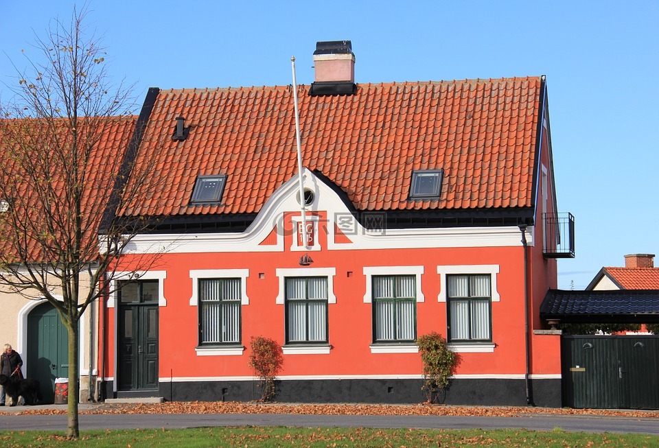 simrishamn,房子,红色