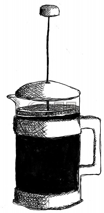 咖啡,图,柱塞