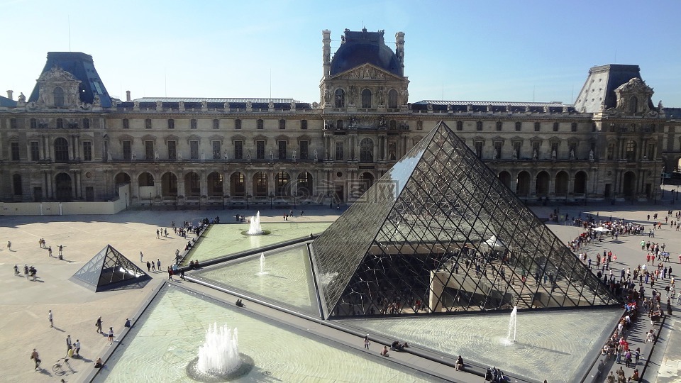 金字塔,玻璃,卢浮宫