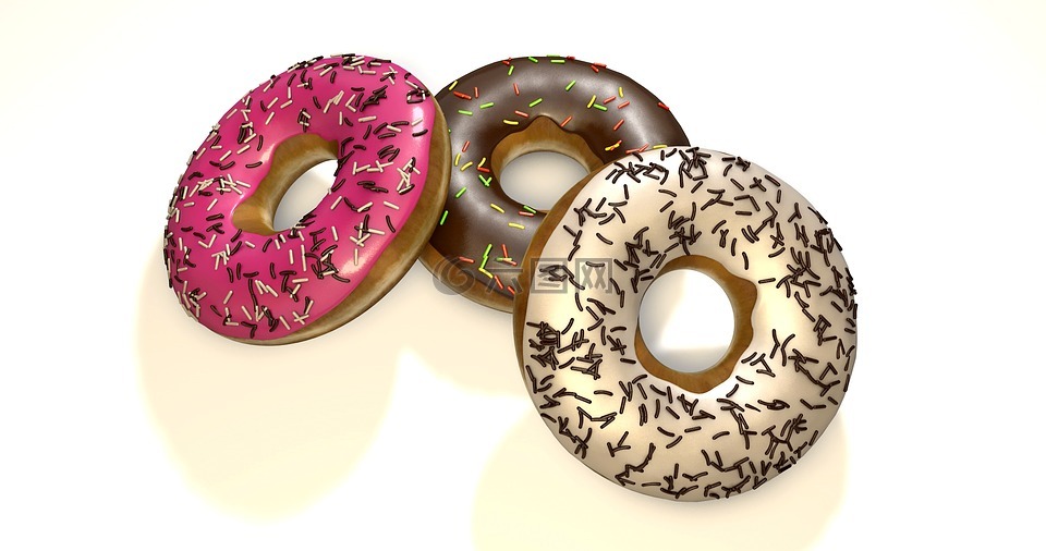 甜甜圈,小食,美味的