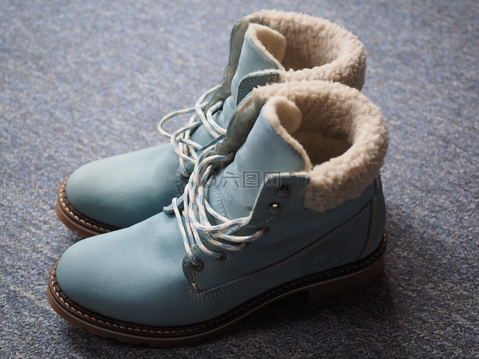 鞋,冬季靴子,皮革靴子