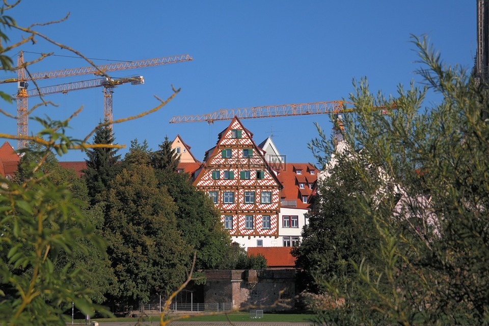 乌尔姆,城市景观,fachwerkhäuser