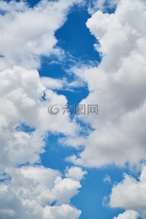 云,蓝色,夏天