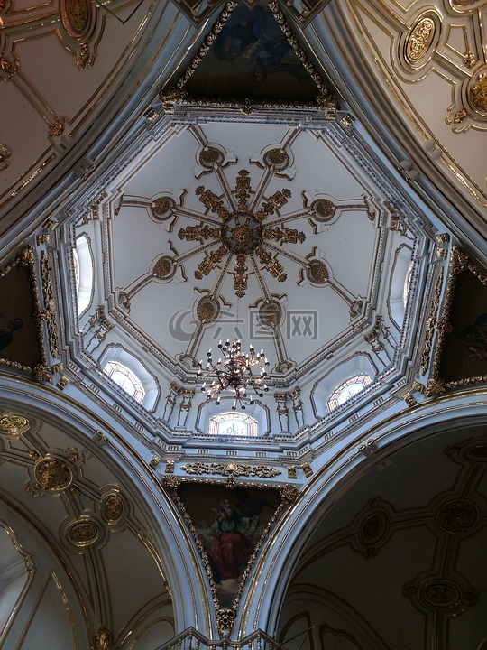 内部的圆顶的教堂,内部的圆顶,球面