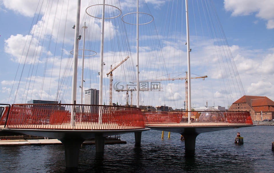 桥,圆形,哥本哈根