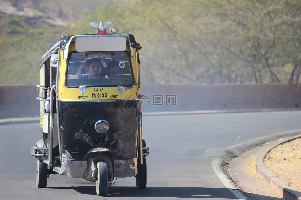 人力车,tuktuk,印度