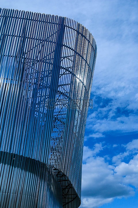 现代建筑,蓝色,塔
