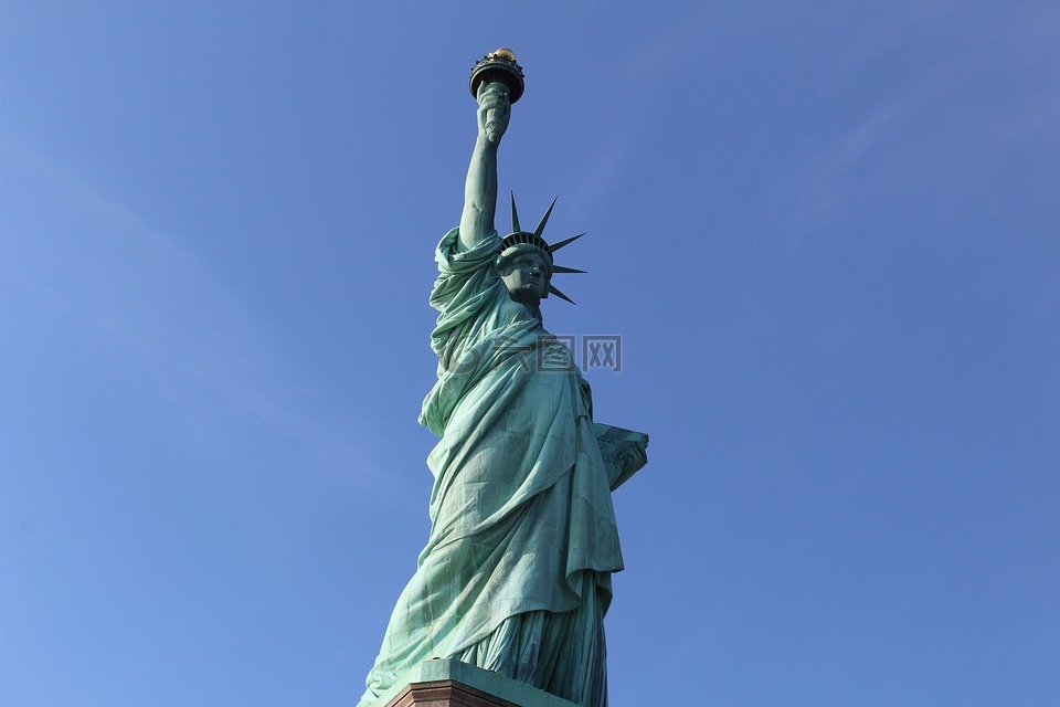 纽约,自由女神像,天空