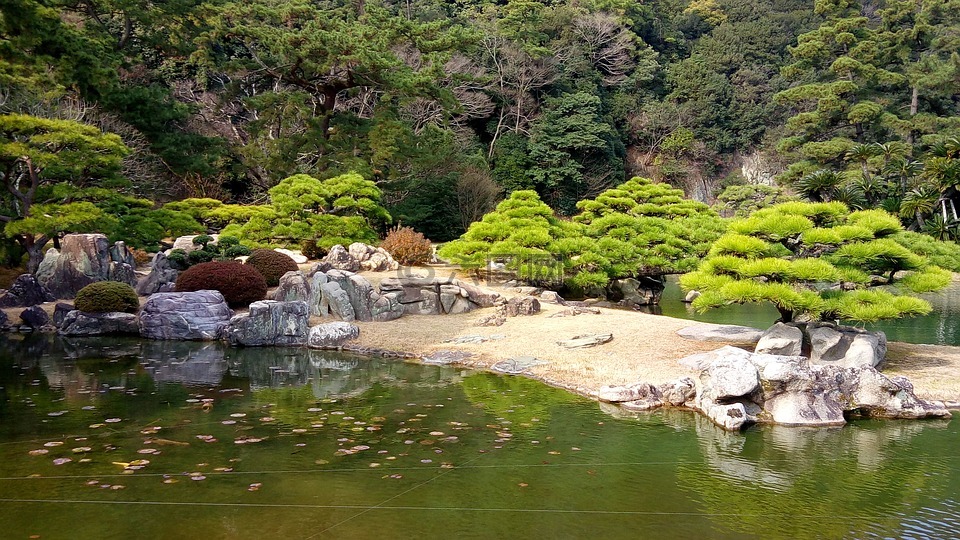 栗林公园,四国,日本