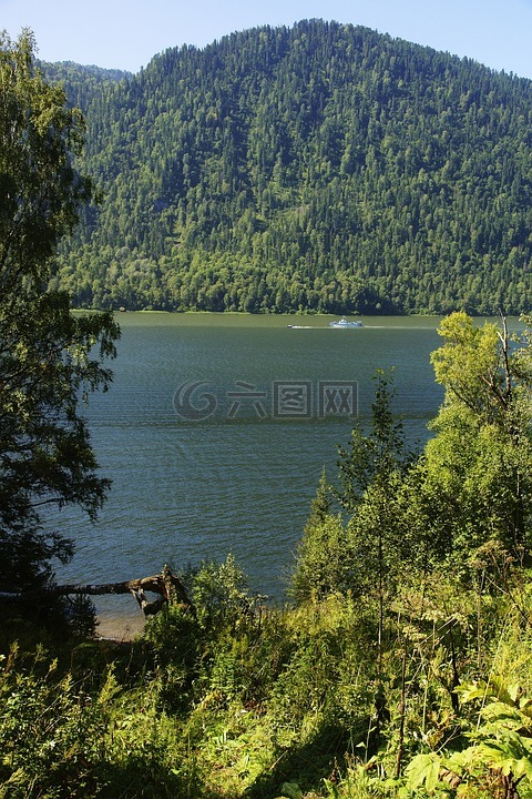 捷列茨科湖,水,天空