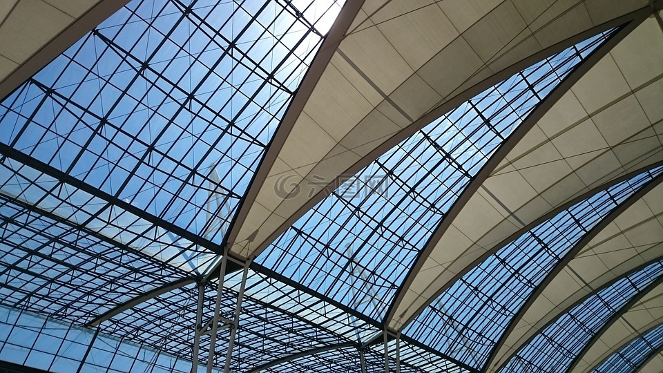 机场,慕尼黑,天花板施工