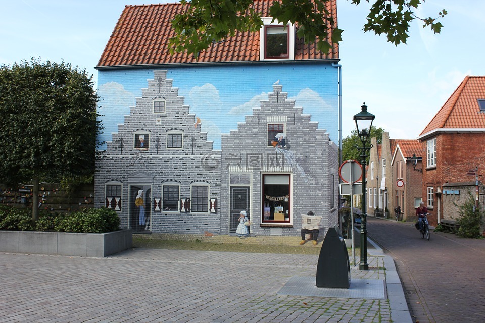 漂亮的房子,正面,荷兰