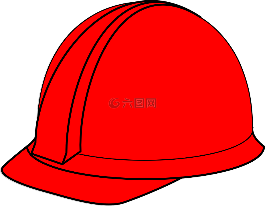 安全帽,头盔,红色