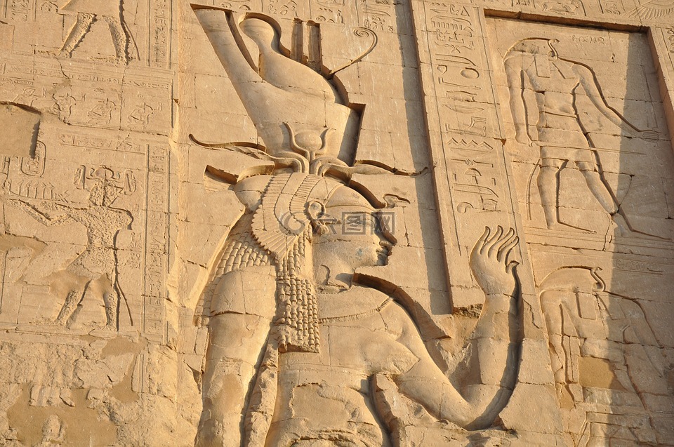 埃及,寺,象形文字