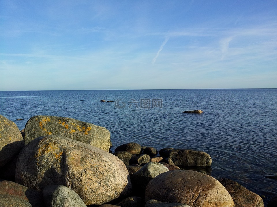 波罗的海,石头滩,海