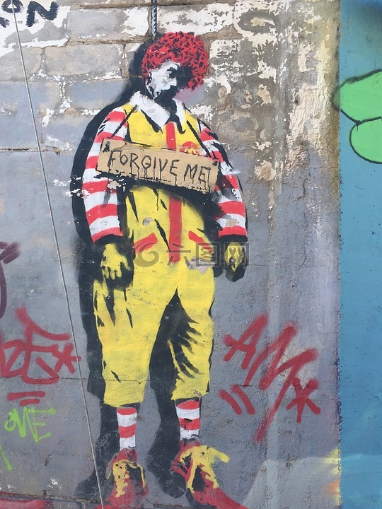 麦当劳,涂鸦,讽刺