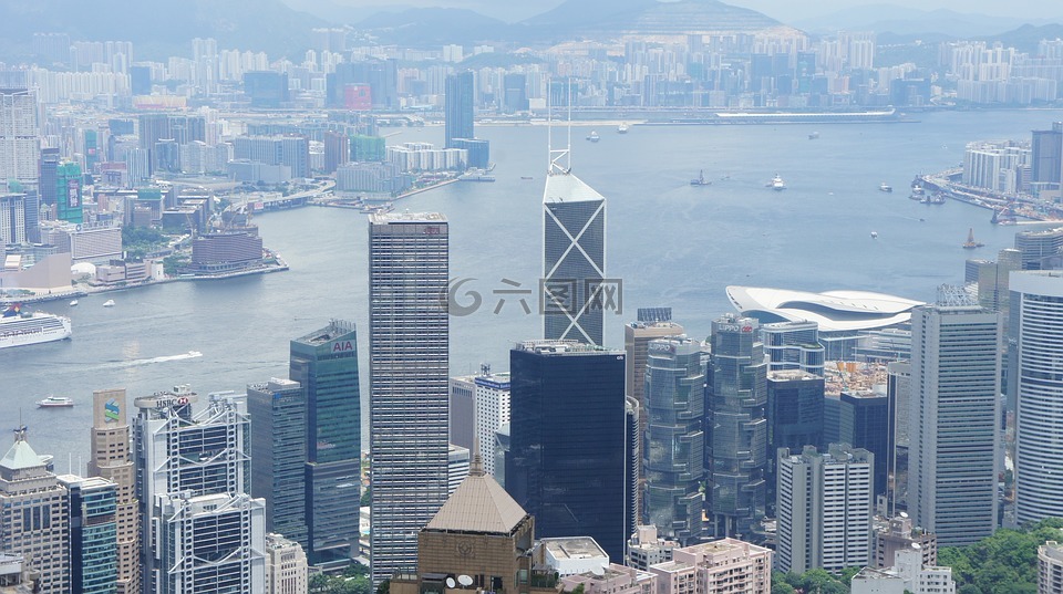 香港,城市,全景