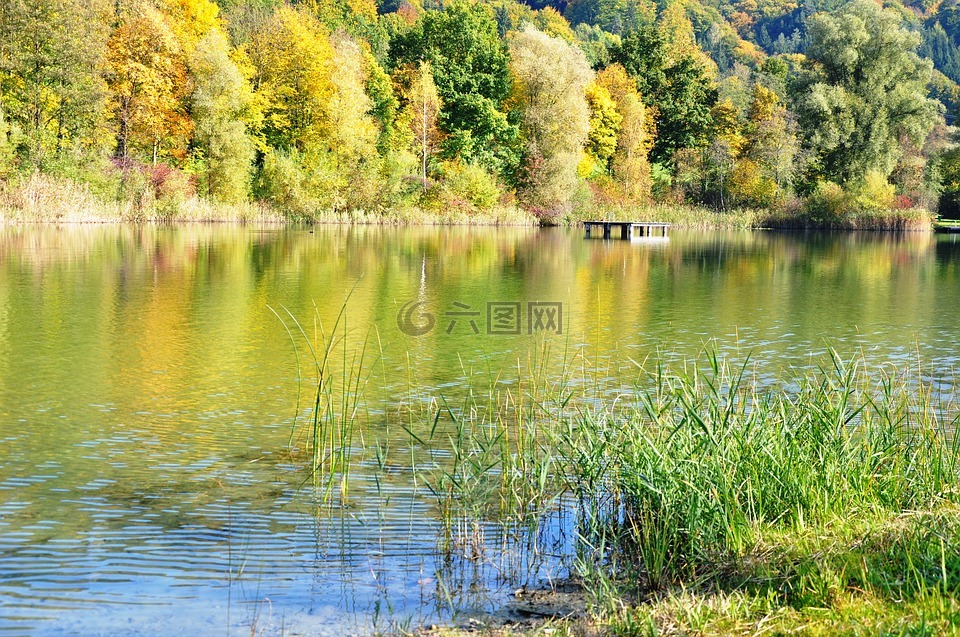 秋天的心情,farbenpracht,湖