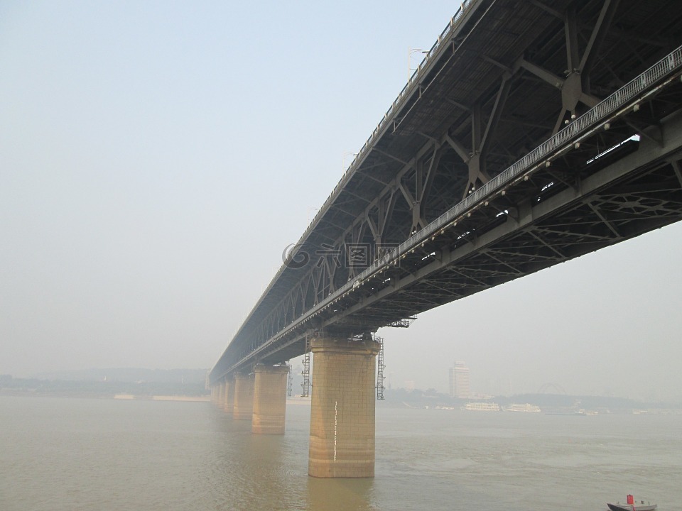 武汉长江大桥,建筑物,长江