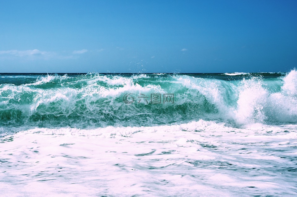 海洋,波,潮
