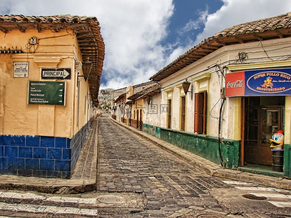 鹅卵石街道,危地马拉,中美洲