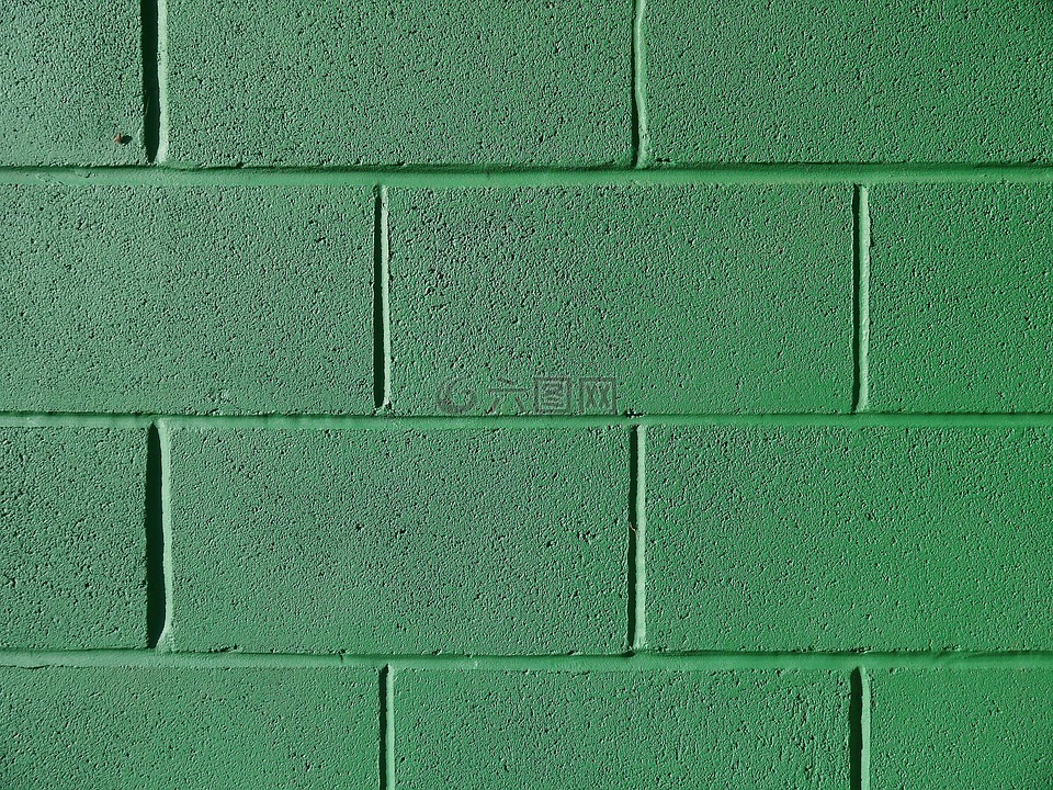 墙,砖,绿色