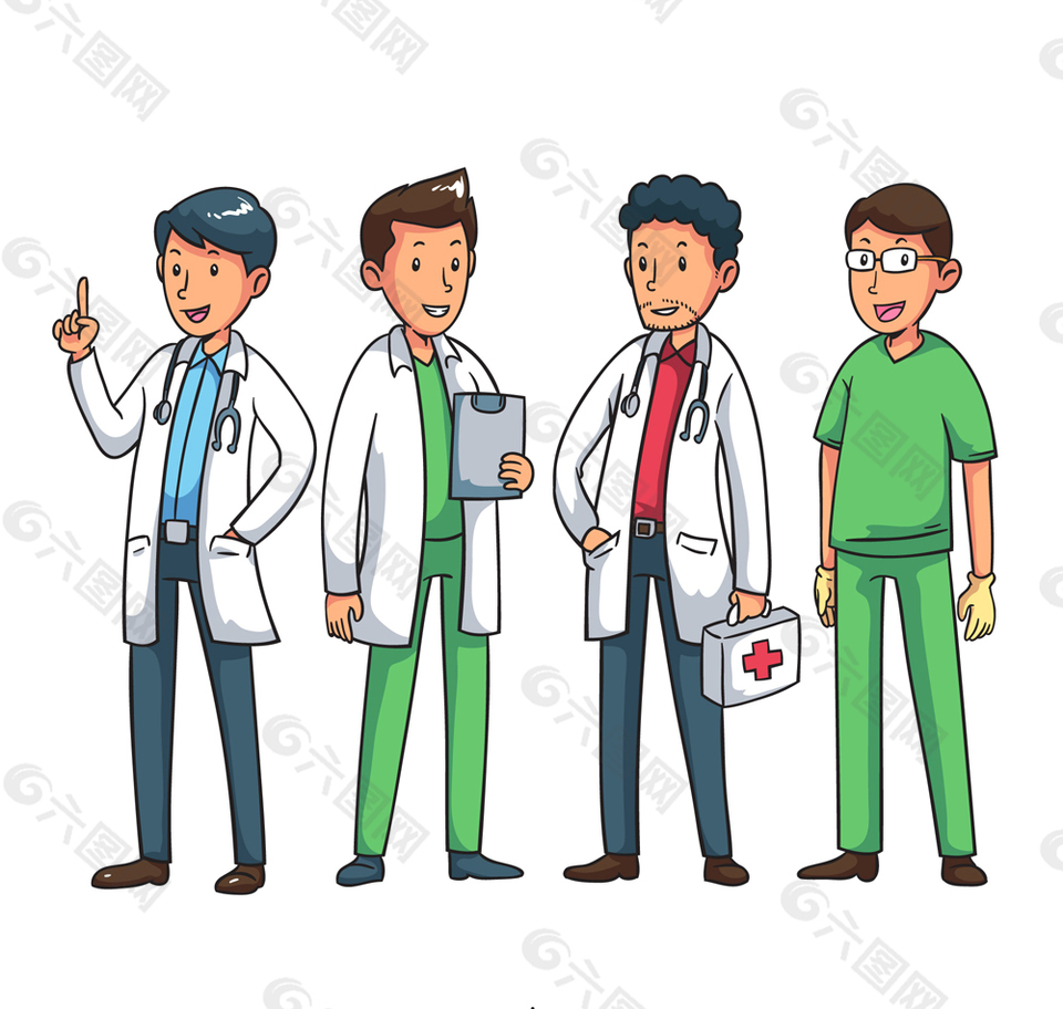 4款卡通男  医务人员