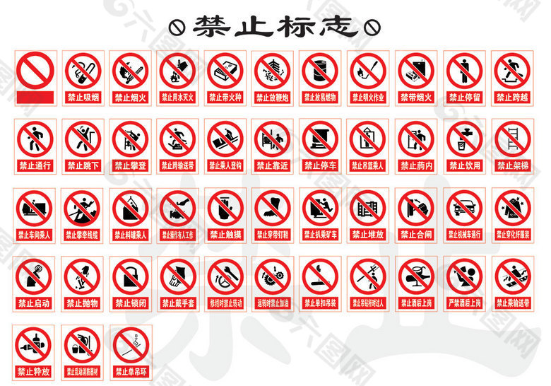 警示禁止图标
