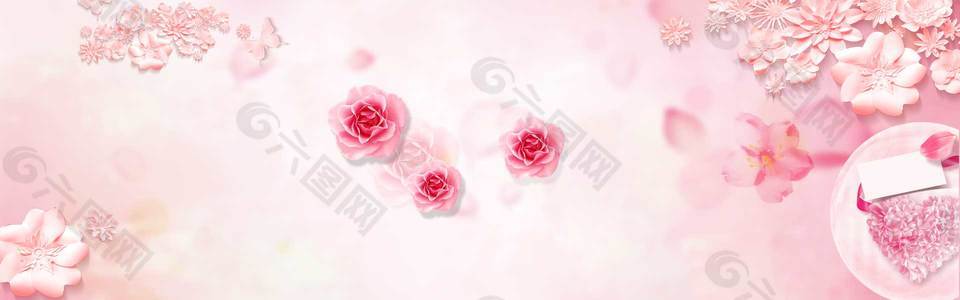 粉色电商banner背景