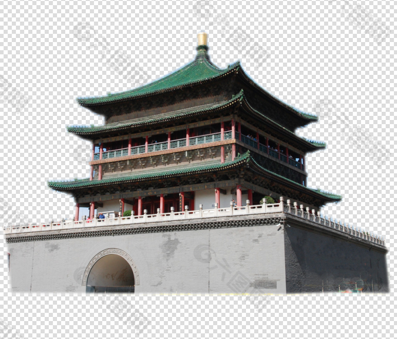 陕西西安钟楼透明背景图片