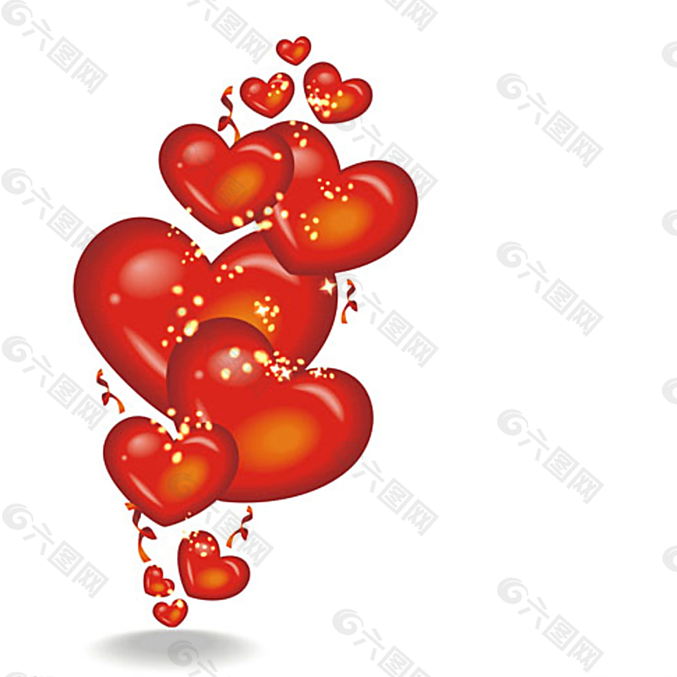 情人节浪漫心形气球素材图片