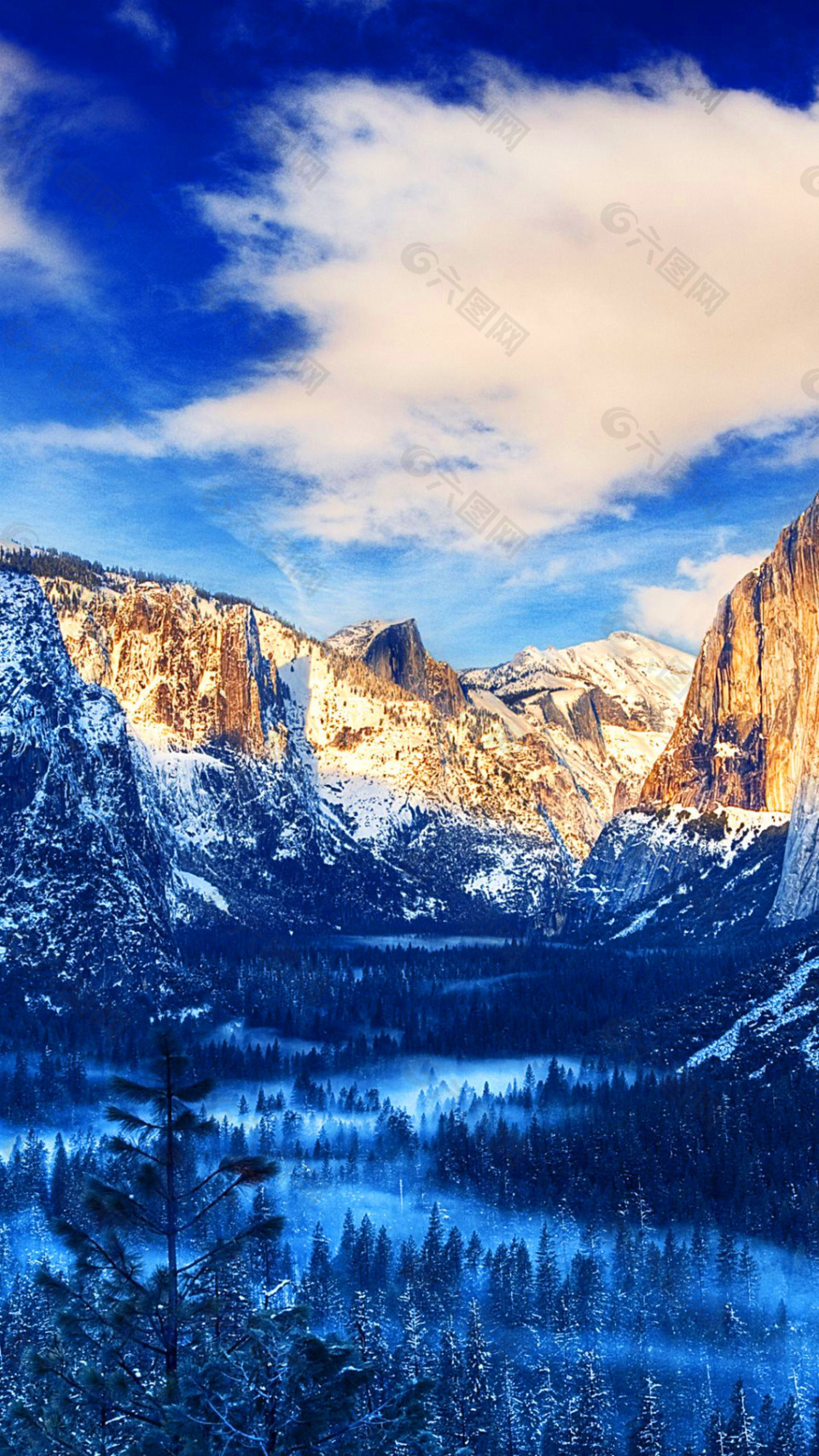 梦幻蓝色雪山背景图片背景素材免费下载 图片编号 六图网