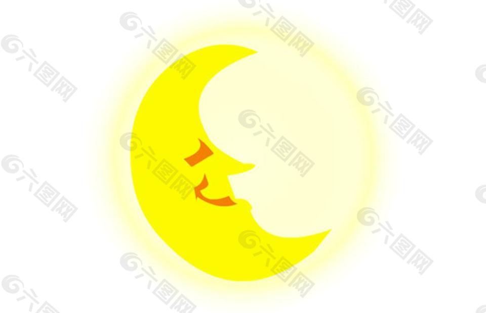 卡通黄色的月亮flash 卡通月亮矢量摇晃