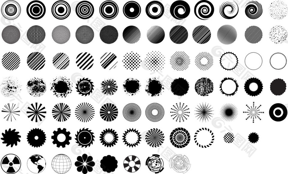 辐射状圆形素材