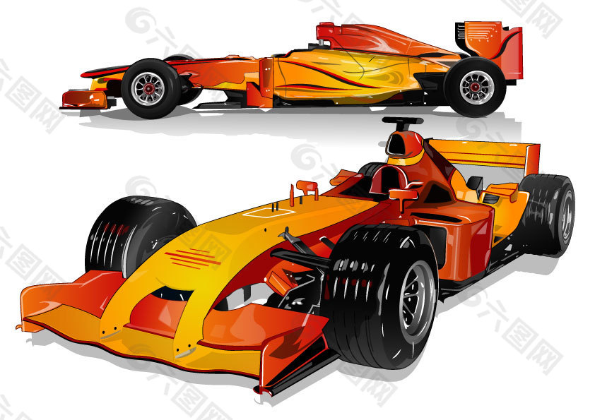 F1赛车四驱车设计矢量素材 (5)