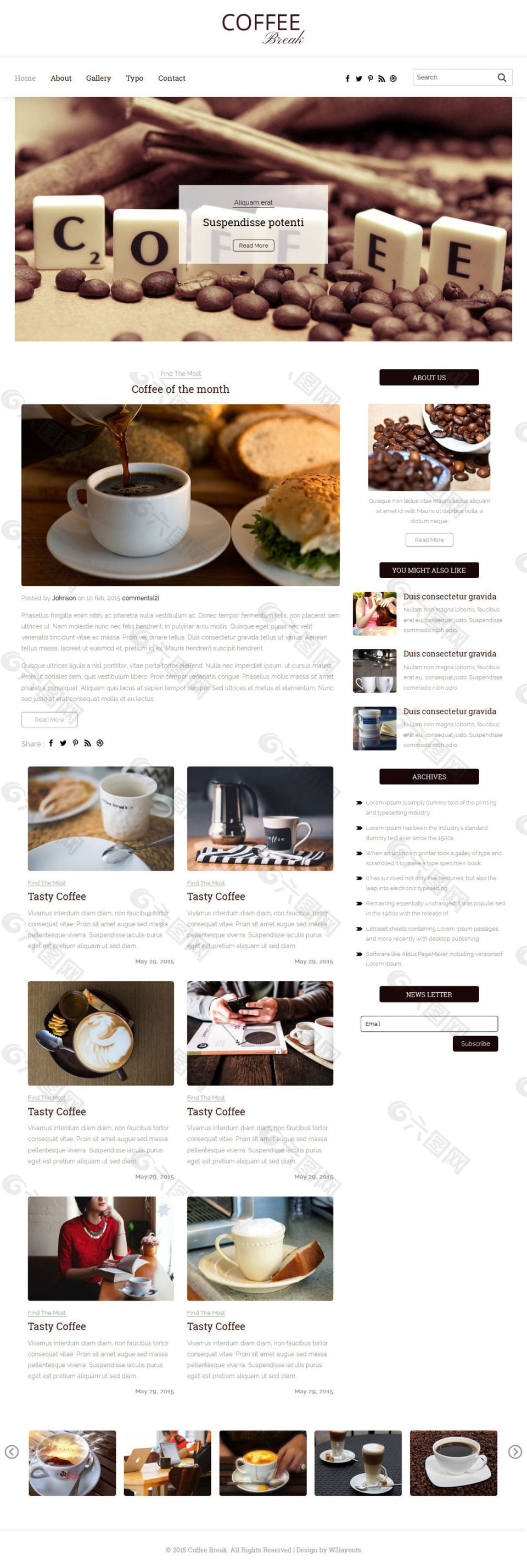 咖啡茶点日志响应式网页模板